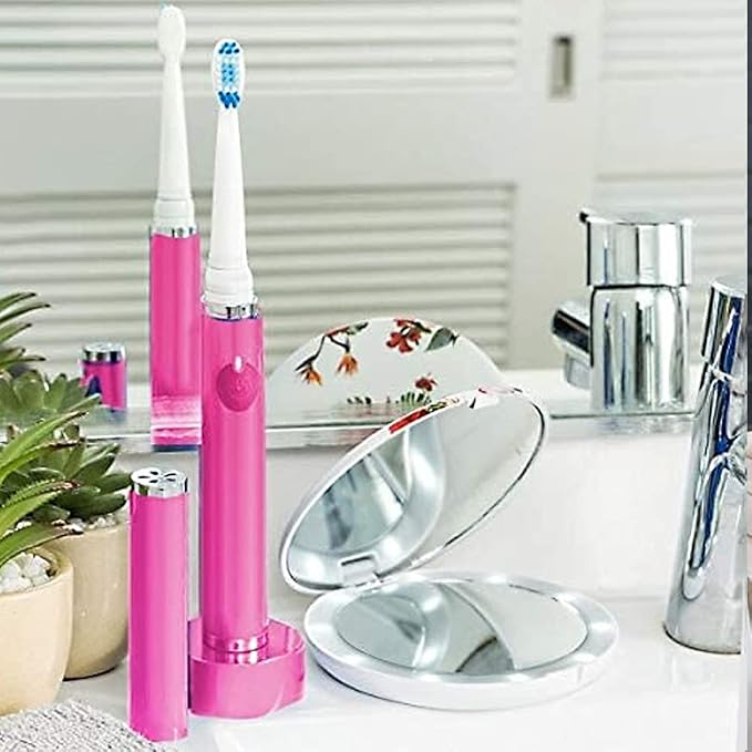 Pop Sonic Ultimate Pro Toothbrush (Pink) | Rechargeable Battery w/Up to 40,000 Brush Strokes/Minute -Long-Lasting Dupont Nylon Bristles - for Teens & Adults w/Quadrant Pacer & Timer