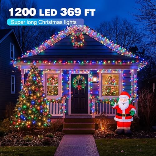 394FT Multicolor Christmas Lights, 1200LED Outdoor Halloween String Lights