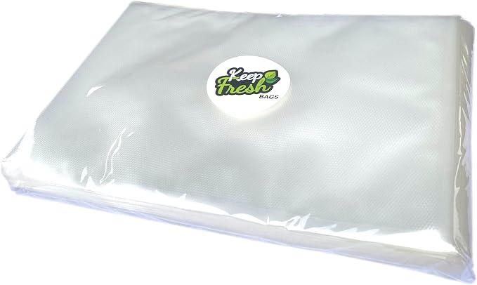 Keep Fresh 10x14 Vacuum Sealer Bags, Gallon Size, 3.5 mil Embossed, Food Storage, Sous Vide Cooking, Frozen Food, Saver Bags for Vacuum Sealers, 100 Count
