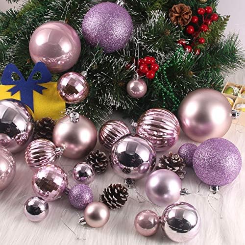 Lavender Purple 3.2" Large Christmas Balls - Christmas Tree Decoration Ornaments Shatterproof Hanging Balls for Birthday Halloween Holiday Wedding Decorations Set of 24pcs