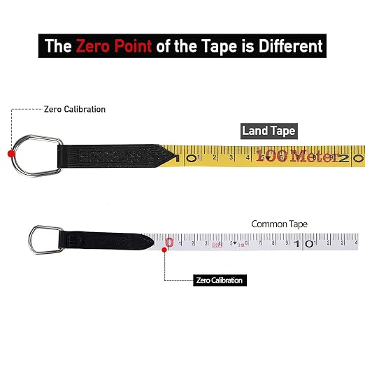 LAND 300FT/91M Heavy Duty Fiberglass Tape Measure - 1/2-Inch Wide, Dual Inch/Metric Scale, Durable Open Reel Measuring Tape for Surveying, Engineering, Runway Construction