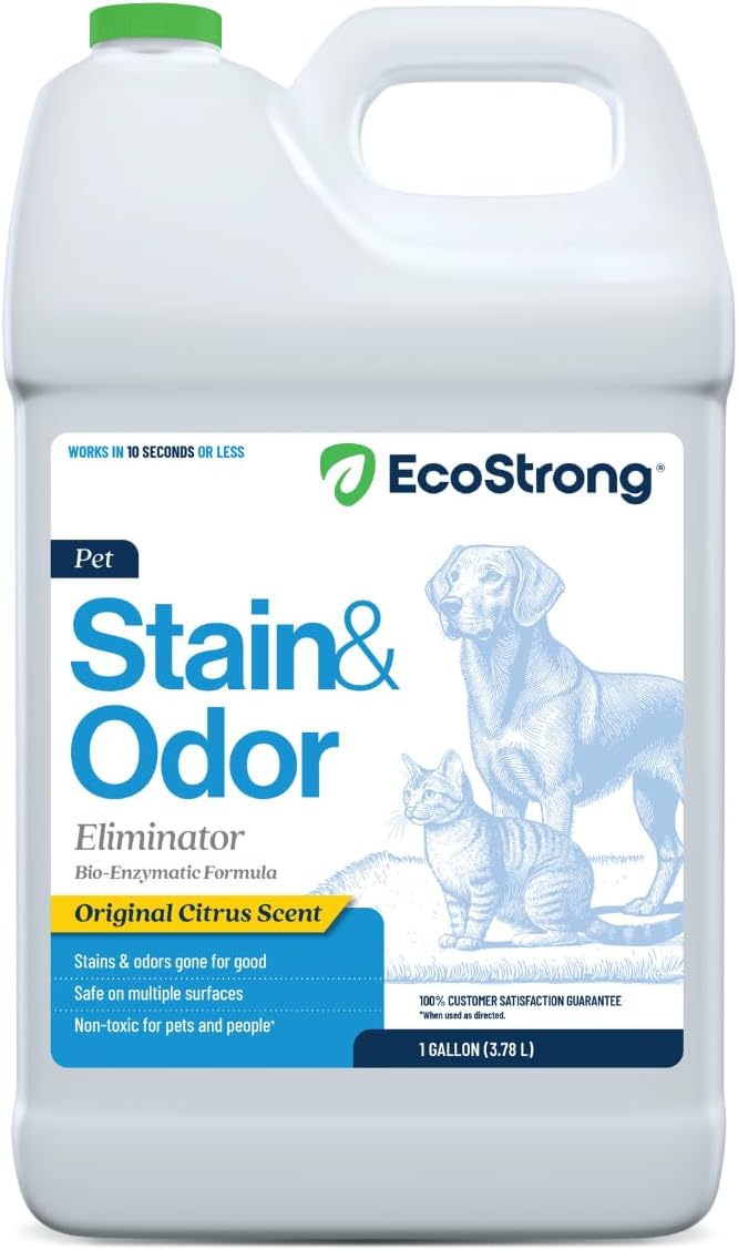 Eco Strong Pet Stain and Odor Remover - Cat Urine Enzyme Cleaner Destroyer, Urine Destroyer for Dogs, Pet Urine Enzyme Cleaner - 128 Oz