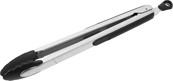 OXO Good Grips 12-Inch Stainless-Steel Locking Tongs, Multicolor & Good Grips 12-Inch Tongs With Nylon Heads,12 Inch,1 EA