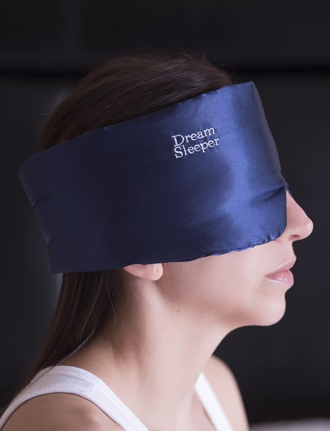 Hypoallergenic Sleep Masks for Sleeping | Chronic Migraine | | Side and Back Sleep mask | Free Lifetime Replacements. Large Straps, Silky Total Blackout mask. Dream Sleeper Mascara dormir | Women Men