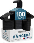 Utopia Home Plastic Hangers 100 Pack – Space Saving Clothes Hanger Black | Durable & strong | Closet organizer & storage | Ideal for apartments, dorms & stocking stuffers