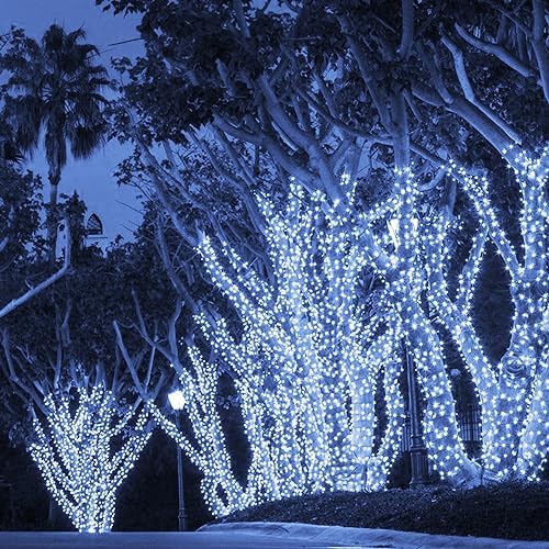 TW SHINE Christmas String Lights, 1000 LED 328FT Christmas Lights Plug in with 8 Modes, Remote Waterproof Lights Outdoor Indoor Decorations for Xmas Party Yard Decor, White