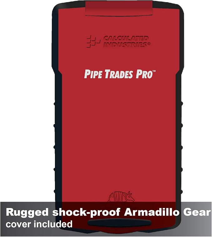 Calculated Industries 4095 Pipe Trades Pro Advanced Pipe Layout and Design Math Calculator Tool for Pipefitters, Steamfitters, Sprinklerfitters and Welders | Built-in Pipe Data for 7 Materials , White | Advanced Pipe Layout and Design Math, For Pipefit...