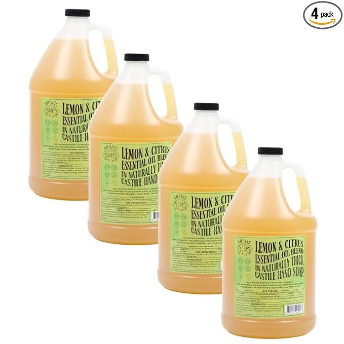 Adams Handmade Soap Thick Organic Castile Liquid Hand Soap 1 Gallon Refill - Citrus Medley (Pack of 4)
