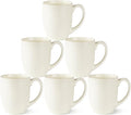 AmorArc 12oz Coffee Mugs Set of 6, Ceramic Coffee Mugs for Man, Woman, Dad, Mom, Modern Coffee Cups with Handle for Tea/Latte/Cappuccino/Cocoa. Dishwasher&Microwave Safe, Light Beige