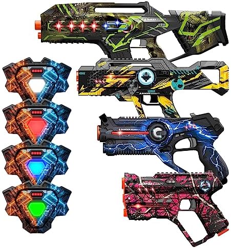 Laser Tag, Lazer Tag Sets with Gun and Vest Set of 4