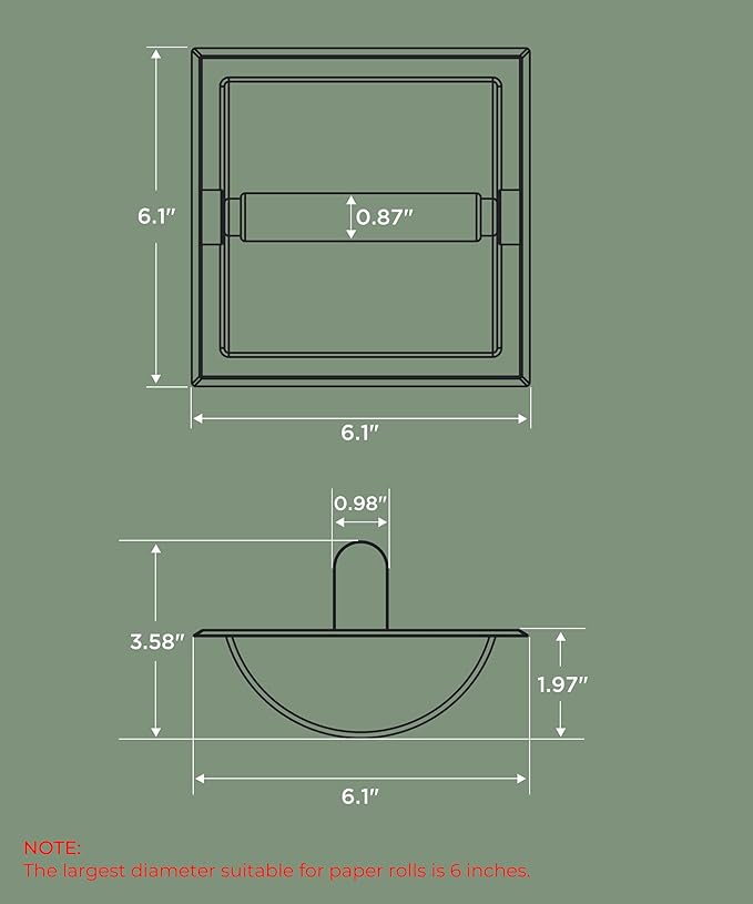 FORIOUS Recessed Toilet Paper Holder, Stainless Steel Durable Tissue Roll Holder Wall Mount for Bathroom Space Saving Design with Mounting Bracket, Wall Toilet Paper Dispenser Insert, Brushed Nickel
