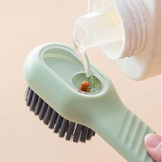 1pc Multifunctional Clean Brush Soft-Bristled Shoe Brush Liquid Brushes Removing Carpet Floor Clothing Board Long Handle Brush