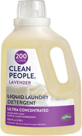 The Clean People Liquid Laundry Detergent - Recyclable Packaging, Stain Fighting - Ultra Concentrated, Laundry Soap - Lavender, 200 Loads