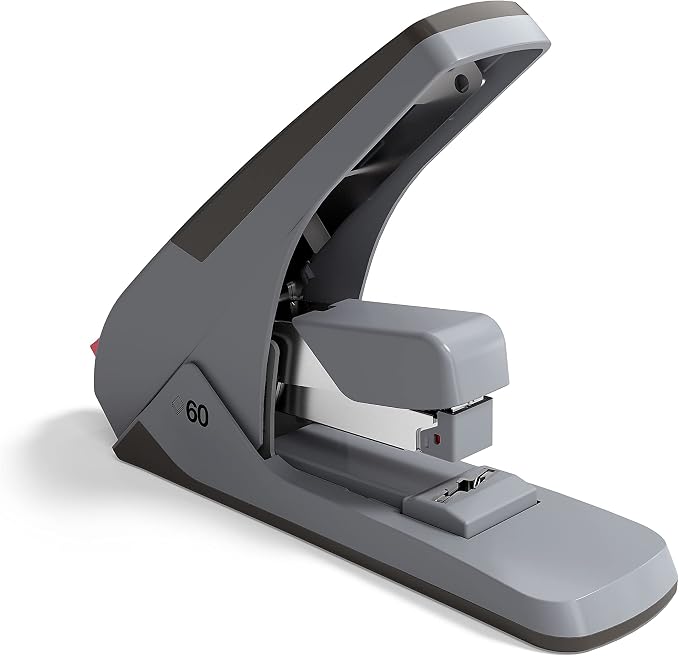 TRU RED One‑Touch Heavy‑Duty Stapler, 60‑Sheet Capacity, Gray/Black – High‑Performance Office Stapler