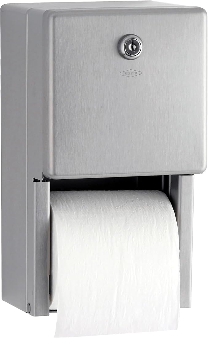 Bobrick Surface-Mounted Multi-Roll Toilet Paper Tissue Dispenser, Satin-Finish Stainless Steel (Model B-2888)