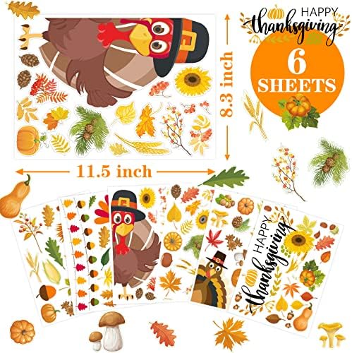 Thanksgiving Window Clings Fall Turkey Decorations Window Stickers Decals