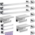 Bathroom Hardware Set 15 Piece Brush Nickel Bathroom Accessories Set SUS304 Towel Bar Set Includes 3 Towel Bar 24 Inch+3 Towel Holder+3 Toilet Paper Holder+6 Towel Hooks (15, Brushed Nickel)