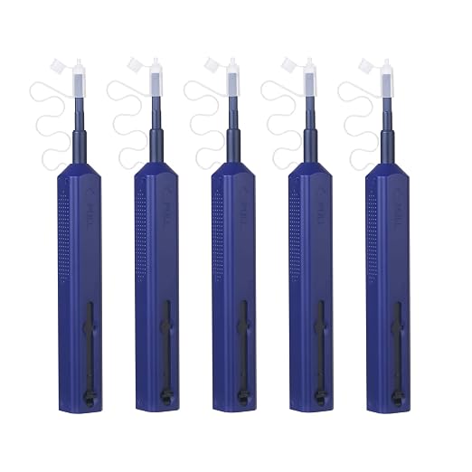 Xunsomten- 5 PCS Fiber Optic Cleaner Pen, LC/MU 1.25mm Ferrules Fiber Cleaning Pen Connector Clean, More Than 800+ Times, Fiber End Face Cleaner Tools, Includes Dust Caps