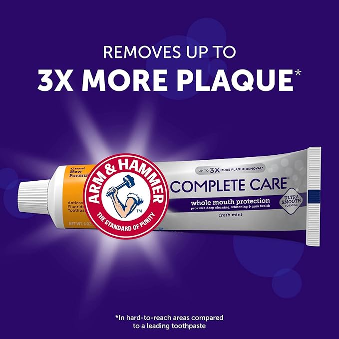 ARM & HAMMER Complete Care Fluoride Anticavity Toothpaste, Fresh Mint 6 oz (Pack of 12)