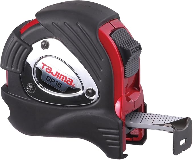 TAJIMA Tape Measure - 16 ft x 1 inch G-Plus Measuring Tape with Armored Case & Acrylic Coated Blade - GP-16BW