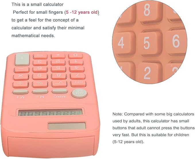 Calculator Small, 4 Function Calculators (D, Set of 20) | 8 Digit Dual Power Portable Pocket Size Desktop Handheld for Classroom Desktop Home
