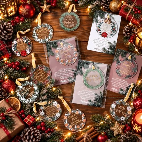 Thyle 24 Sets Vintage Christmas Ornaments Employees Coworkers Gift, Clear