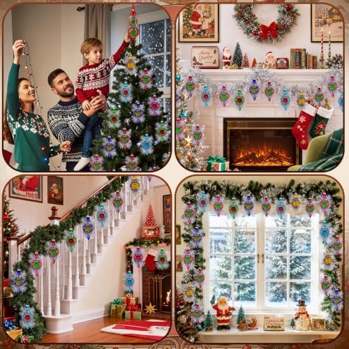 Yinder 10 Pcs Retro Christmas Glass Treetop Ornament, Finial, Multicolor