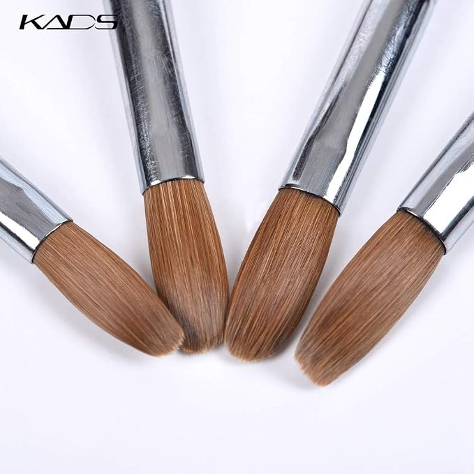 KADS 4Pcs Kolinsky Acrylic Nail Bursh Set 12# 14# 16# 18# for Acrylic Nails Painting Design Art Painting