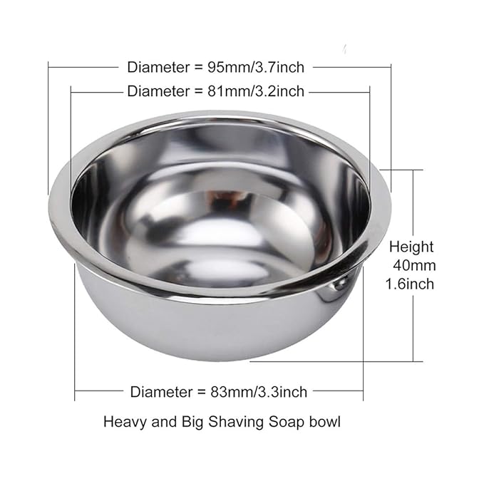 Deluxe Stainless Shave Razor Stand + Shaving Soap Bowl with Shaving Brush,Compatible with Gillette Fusion,Double Edge Safety Razor,Cartridge Razor