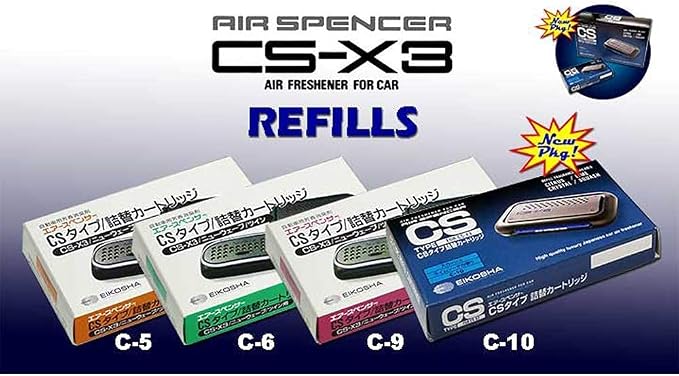 CS-X3 fresh Squash scent 2 Units and 4 Refill Cartridges CSX3 Bundle Car Freshener