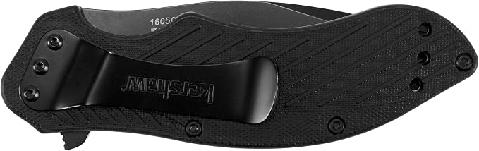 Kershaw Clash Black Serrated Pocketknife, 3" 8Cr13MoV Steel Drop Point Blade, Assisted One-Handed Flipper Opening, Folding Utility EDC | 3.1 Inch Steel Drop Point Partially Serrated Blade, Assisted Opening, Reversible Clip, For Men and Women