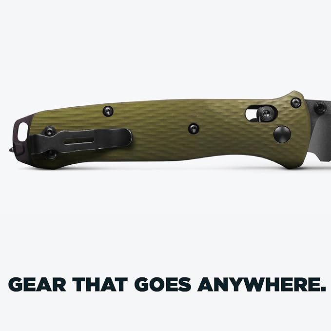 Benchmade Bailout Tactical Knife, M4 Steel Blade (537SGY-1) | Woodland Green Aluminum handle, Tanto blade