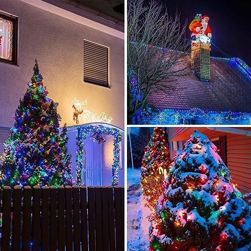 Solar String Lights Outdoor 2Pack 500LED 180FT Christmas Lights Multicolor