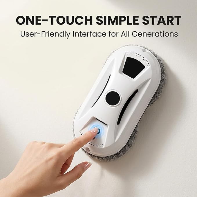 Automatic Window Cleaning Robot: Window Cleaner Robot Inside/Outside with 2800Pa Suction, Edge Detection & Anti-Drop Protection - Remote Control for Glass Mirror Washing