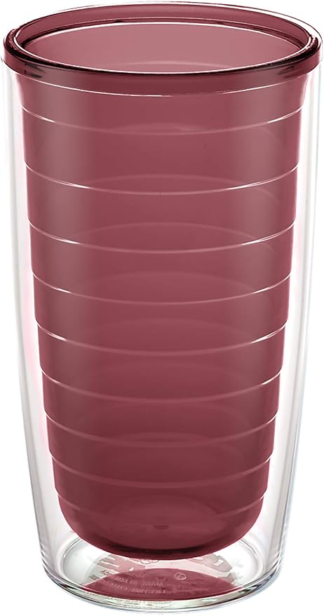 Tervis Clear & Colorful Tabletop Made in USA Double Walled Insulated Tumbler Travel Cup Keeps Drinks Cold & Hot, 16oz, Elderberry Wild | Made in USA, Double-wall Insulated, Shatterproof, BPA-Free, Dishwasher Safe, Fits Most Cupholders, Gifts under $20