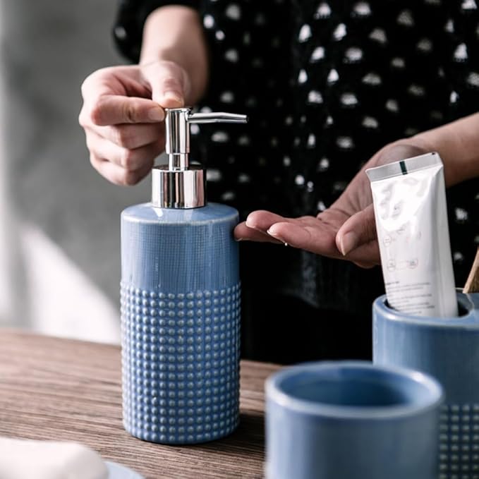 Ceramic Bathroom Group Four-piece Lotion Bottle Press Hand Sanitizer Toothbrush Cup Toiletries
