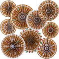 Outus 9 Pcs Christmas Hanging Decoration Candy Paper Fans Decor Gingerbread
