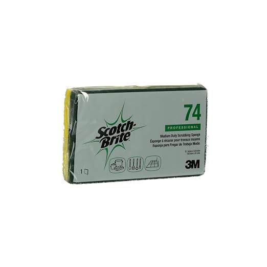 3M Scotch-Brite Medium Duty Scrubbing Sponge 74, 6.1 in x 3.6 in x 0.7 in, 20/Case