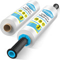 Stretch Film, PANDRI 2 Rolls Stretch Wrap with Handles Industrial Strength, Clear Shrink Wrap, Plastic Wrap for Moving Pallet Wrap, 15" x 1200 Ft Per Roll, 60 Ga, 2 Handles