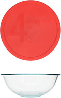Pyrex 326 (4Qt) Glass Mixing Bowl with Red Lid - Made in USA | Tempered Glass | BPA-Free Plastic Lids | Refrigerator & Freezer Safe | Dishwasher Safe | Reusable | Meal Prep