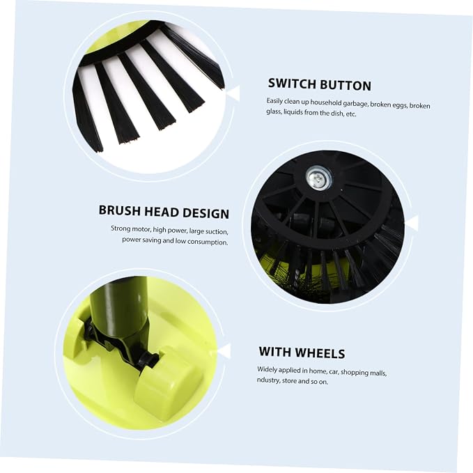 Healifty Push Sweeper Broom and Dustpan 3-in-1 Floor Cleaning Multi-Surface No Electricity Random Color