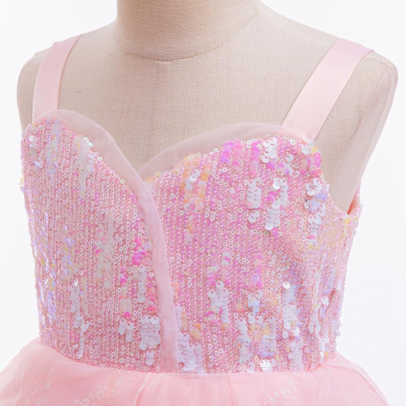 SZ-TONDA Girls Light Up Pink Witch Costume Dress - Kids Halloween Party Cosplay Outfit Clothes Apparels