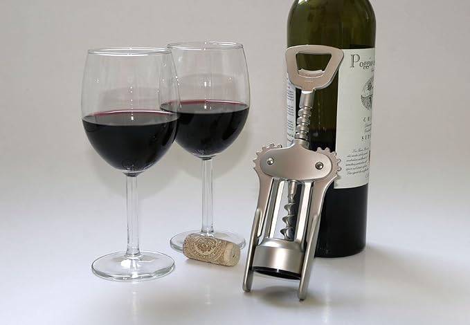 Monopol Lever Satin Finished Corkscrew And Wine Opener In Gift Box With Cork Remover, Silver
