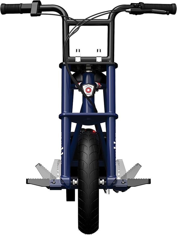 Razor Rambler 12 Electric Retro Mini Bike Ride for Teens Ages 13+, 170 lb Max Weight, Dark Blue – 250W Motor, Up to 14 Mph, 40-Min Run Time, Twist-Grip Throttle, Spoked Wheels w/ 12” Pneumatic Tires