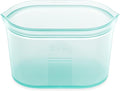 Zip Top Reusable Food Storage Bags | Large Dish [Teal] | Silicone Meal Prep Container | Microwave, Dishwasher and Freezer Safe | Made in the USA