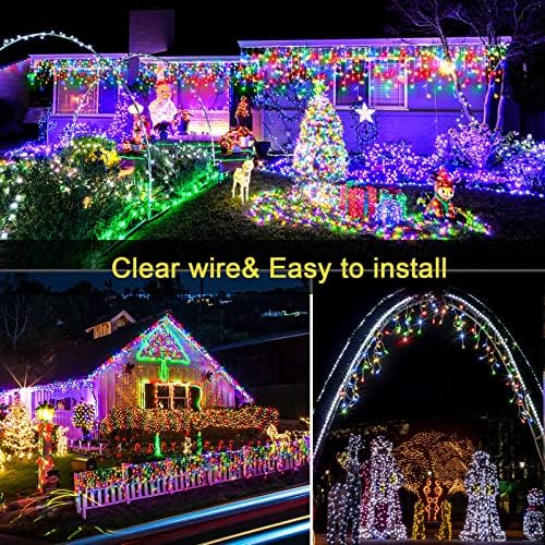99FT Icicle Lights for Outside 1216 LED Multicolor Christmas Lights Outdoor