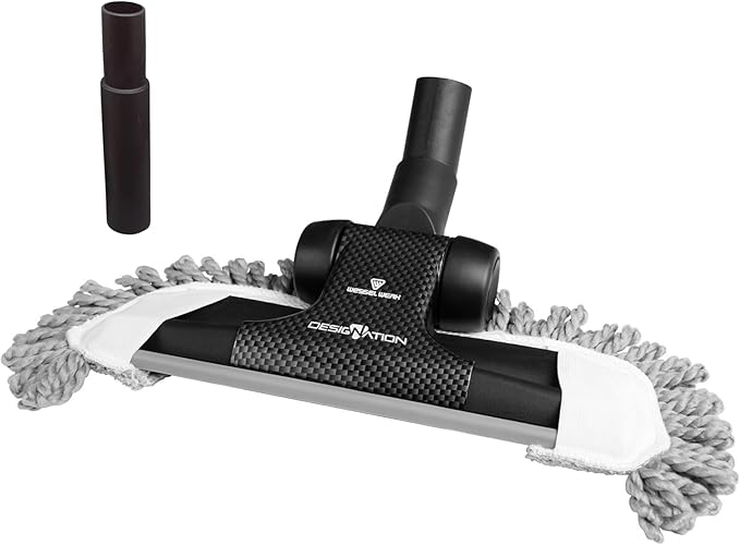 Wessel RD 285 Designation 3-in-1 Floor Brush Set, Pet Hair & Mop Tools | Includes slide-on pet hair/lint remover, microfiber wet/dry mop & universal adapter; ultra-thin dual-surface nozzle