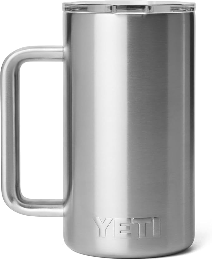 YETI Rambler 24 oz Ceramic Lined Stackable Mug 2.0, Vacuum Insulated, Stainless Steel with MagSlider Lid, Stainless
