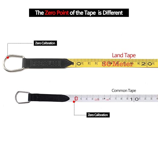 LAND 165FT/50M Heavy Duty Fiberglass Tape Measure - 1/2-Inch Wide, Dual Inch/Metric Scale, Durable Open Reel Measuring Tape for Surveying, Engineering, Runway Construction