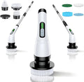 Electric Spin Scrubber for Bathroom: Shower Scrubber with Long Handle, Dual Speed Cordless Power Cleaning Scrub, 7 Brush Heads, IPX7 Waterproof Heavy Duty Cleaner Tools for Tub Tile Grout Wall